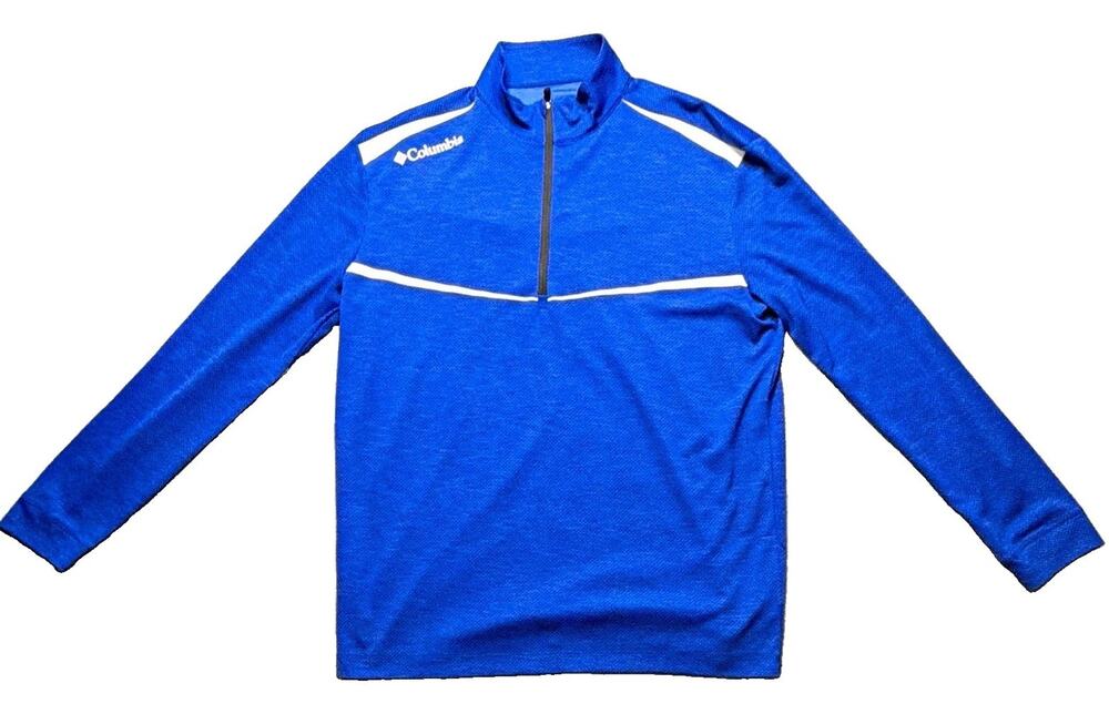 Columbia Men's Large Long Sleeve 1/4 Zip Mock Neck Golf Colorblock Pullover